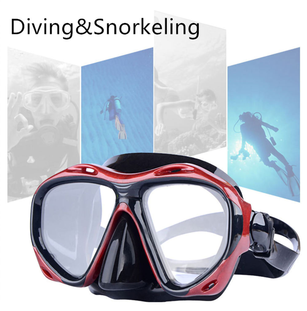 Tempered Glass Lens Anti Leak Anti Fog Nose Cover Super View Scuba Swimming Snorkeling Diving Mask Goggles Gear