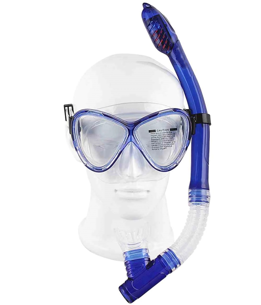 Tempered Glass Lens Anti Leak Anti Fog 180° Wide View Scuba Swimming Snorkeling Diving Mask Goggles With Snorkel Set Gear