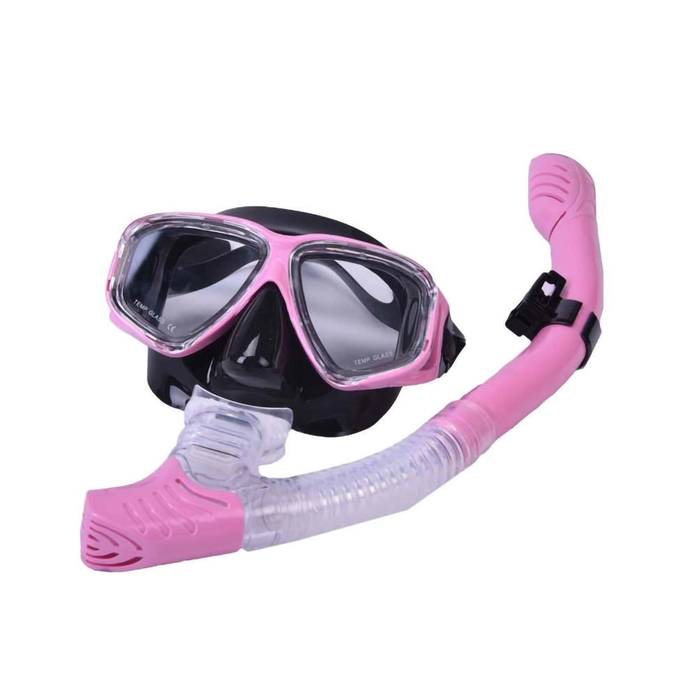 Tempered Glass Lens Anti Leak Anti Fog Super View Scuba Swimming Snorkeling Diving Mask Goggles With Dry Top Snorkel Set Gear