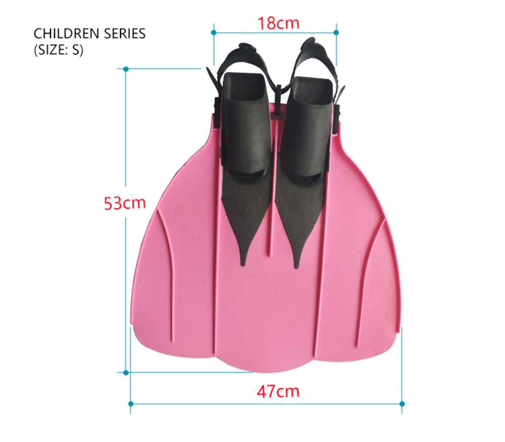 Mermaid Adjustable Strap Non-slip Sole One piece Open Heel Short Blade Swimming Snorkeling Diving Fins Flippers Adults Kids Children