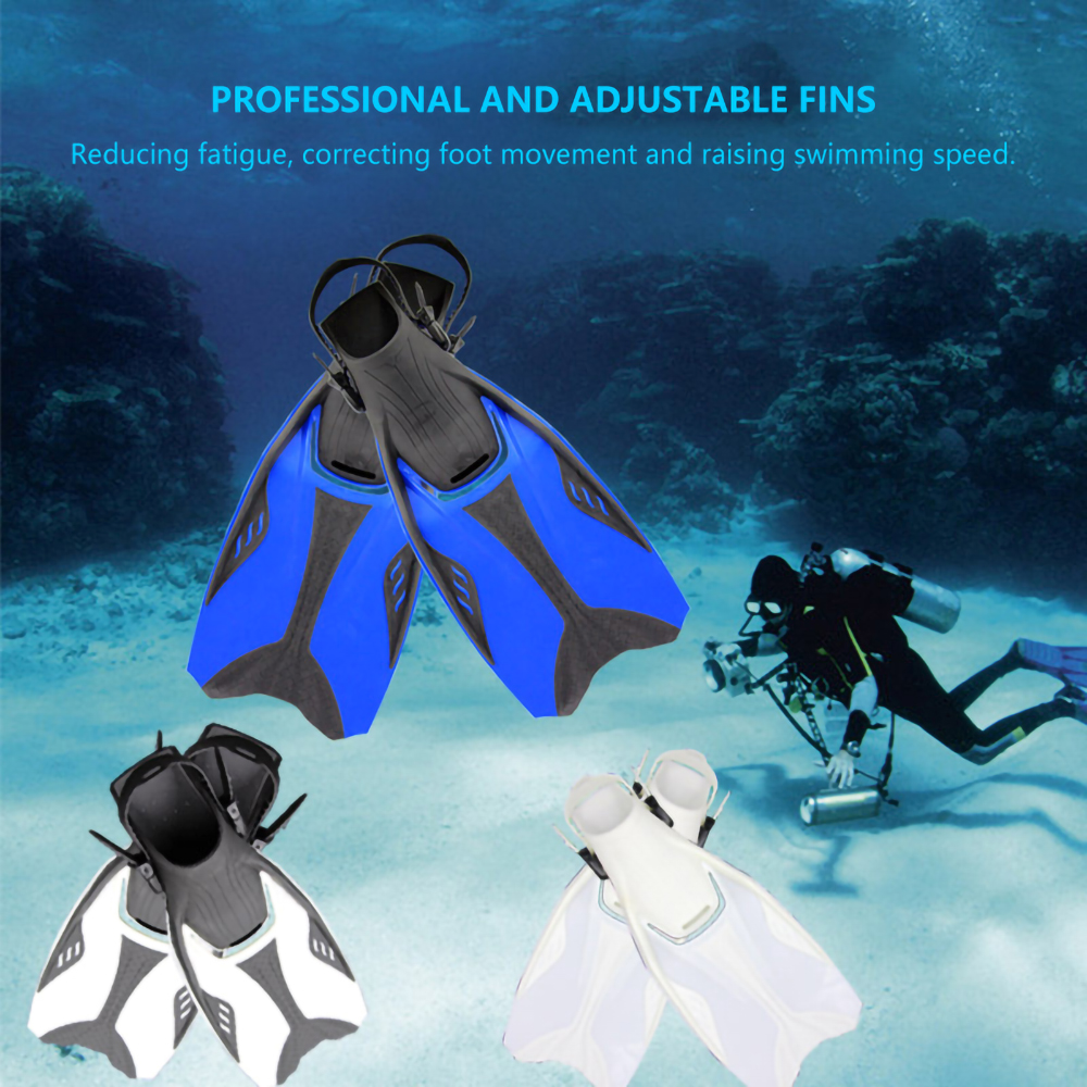 Rubber TPE PP Adjustable Strap Non-slip Sole Anti-loosening Adjust Buckle Professional Short Blade Floating Swimming Snorkeling Diving Fins Flippers