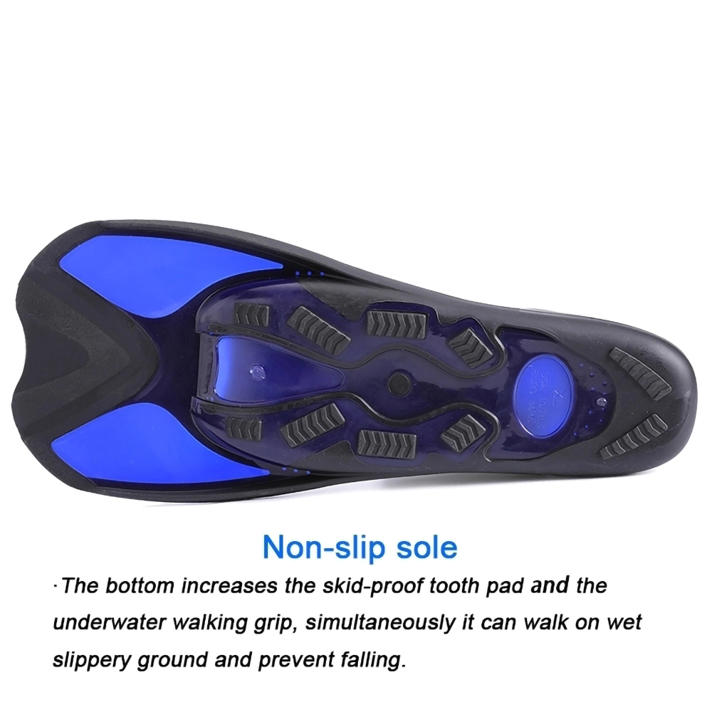 Self-adaptive Softer Non-slip Sole Heavy Duty Equipment Short Blade Swimming Snorkeling Diving Fins Flippers For Beginners