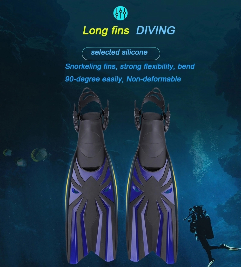 Details of long blade diving fins