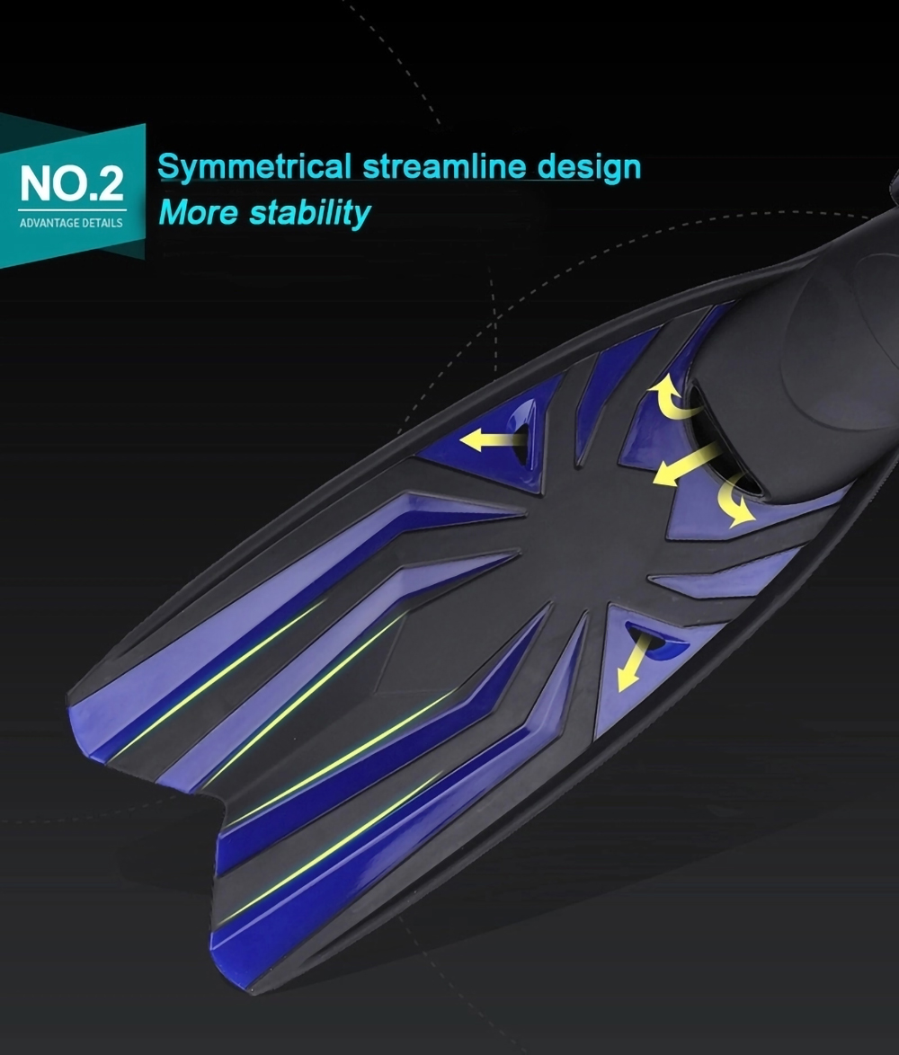 Details of long blade diving fins