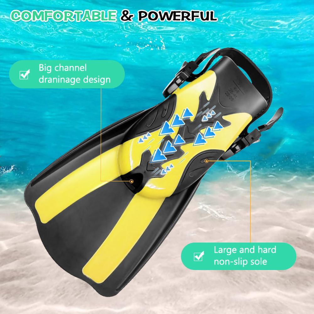 PP TPE Portable Short Blade Diving Fins Flippers