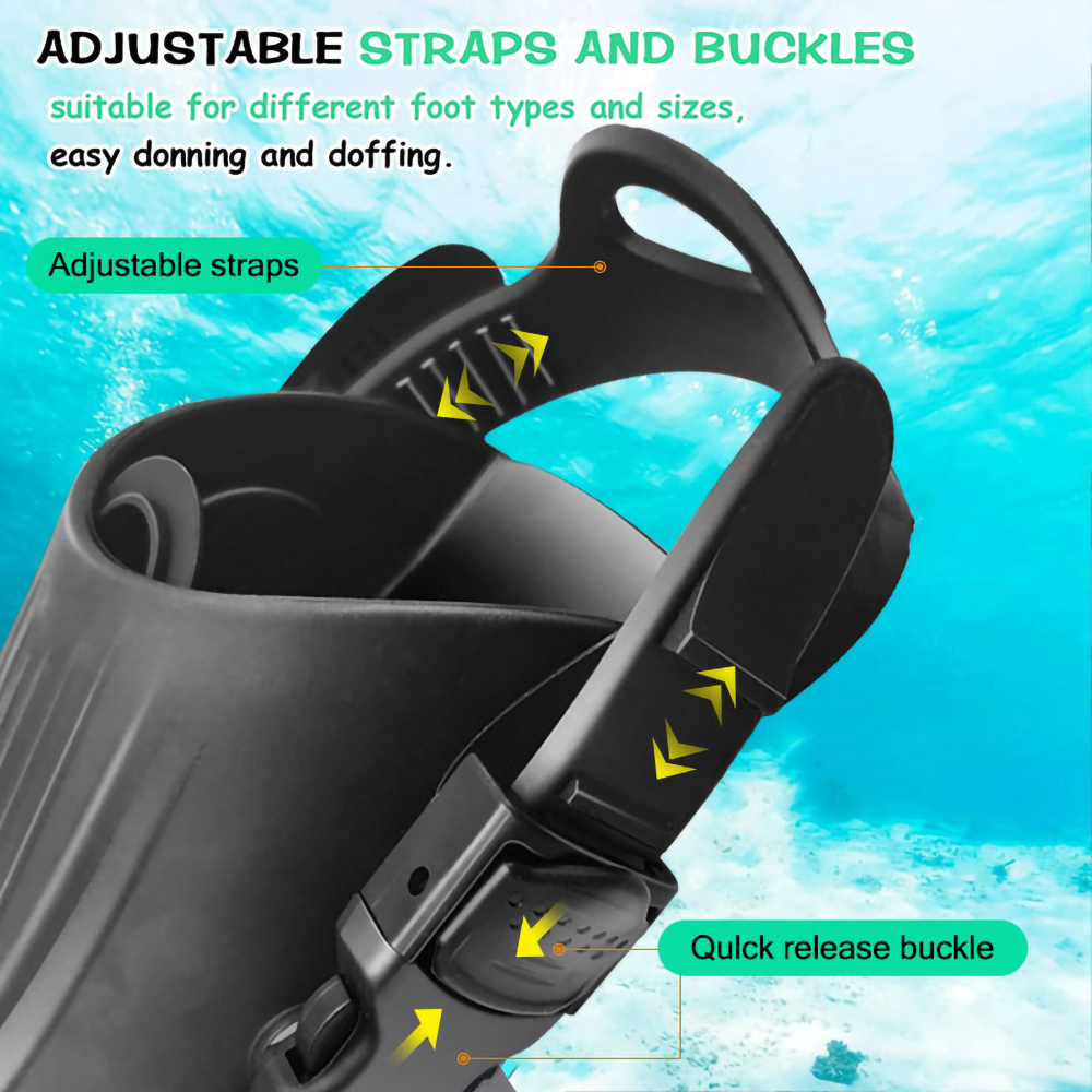 PP TPE Portable Short Blade Diving Fins Flippers