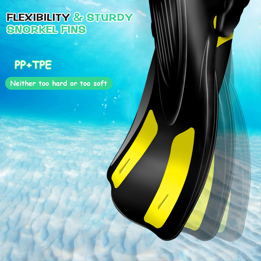 PP TPE Portable Short Blade Diving Fins Flippers