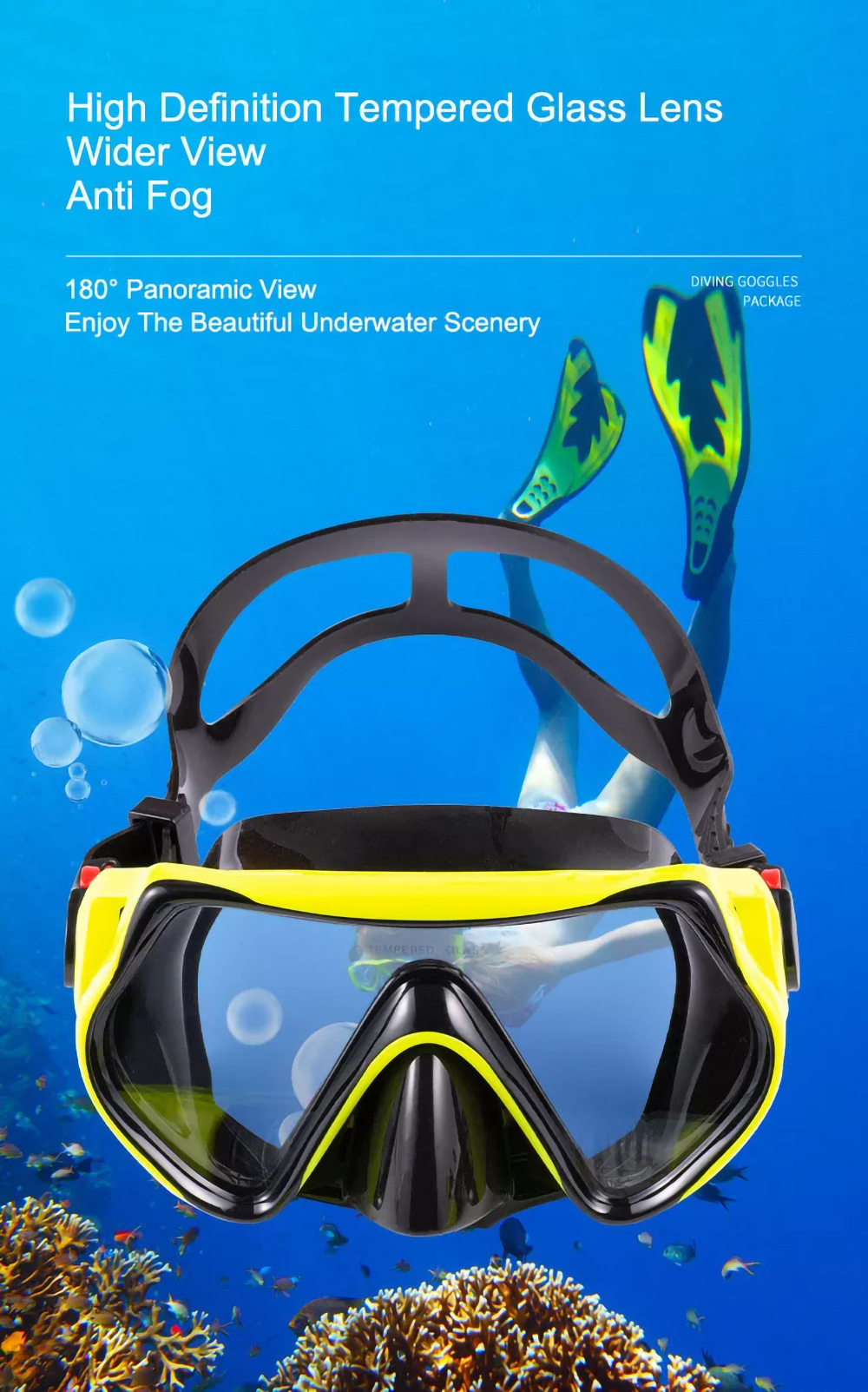 Eco-friendly Silicone Diving Mask Snorkel Set