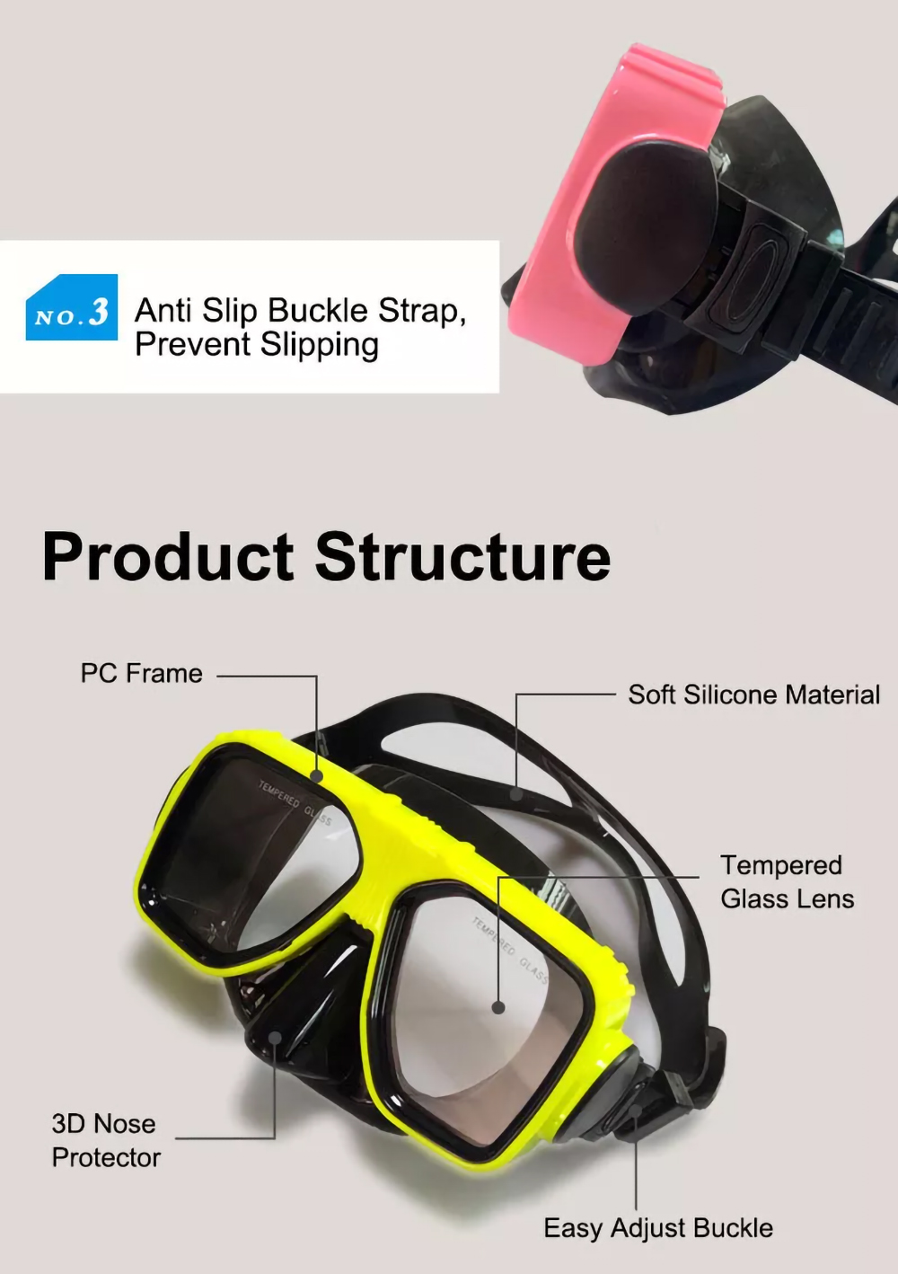 Super Wide View Diving Mask Snorkel Set