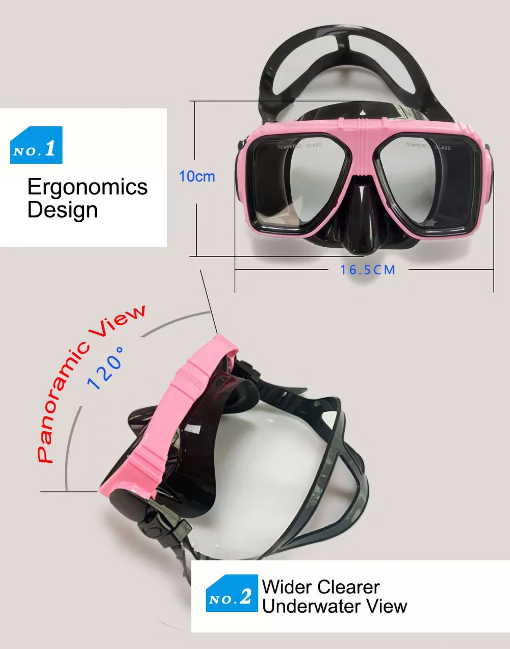 Super Wide View Diving Mask Snorkel Set