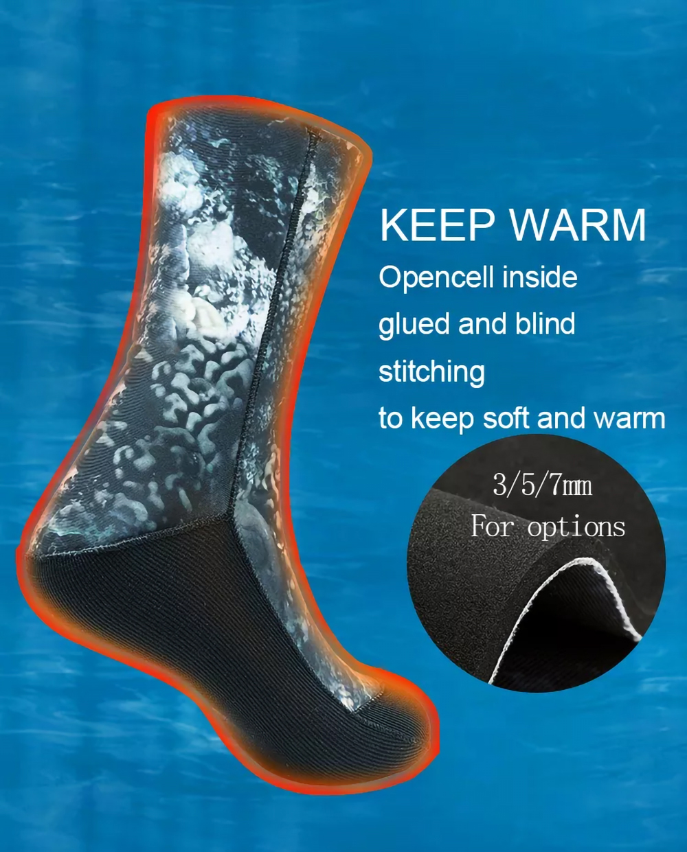 Wholesale Open Cell Neoprene Diving Socks