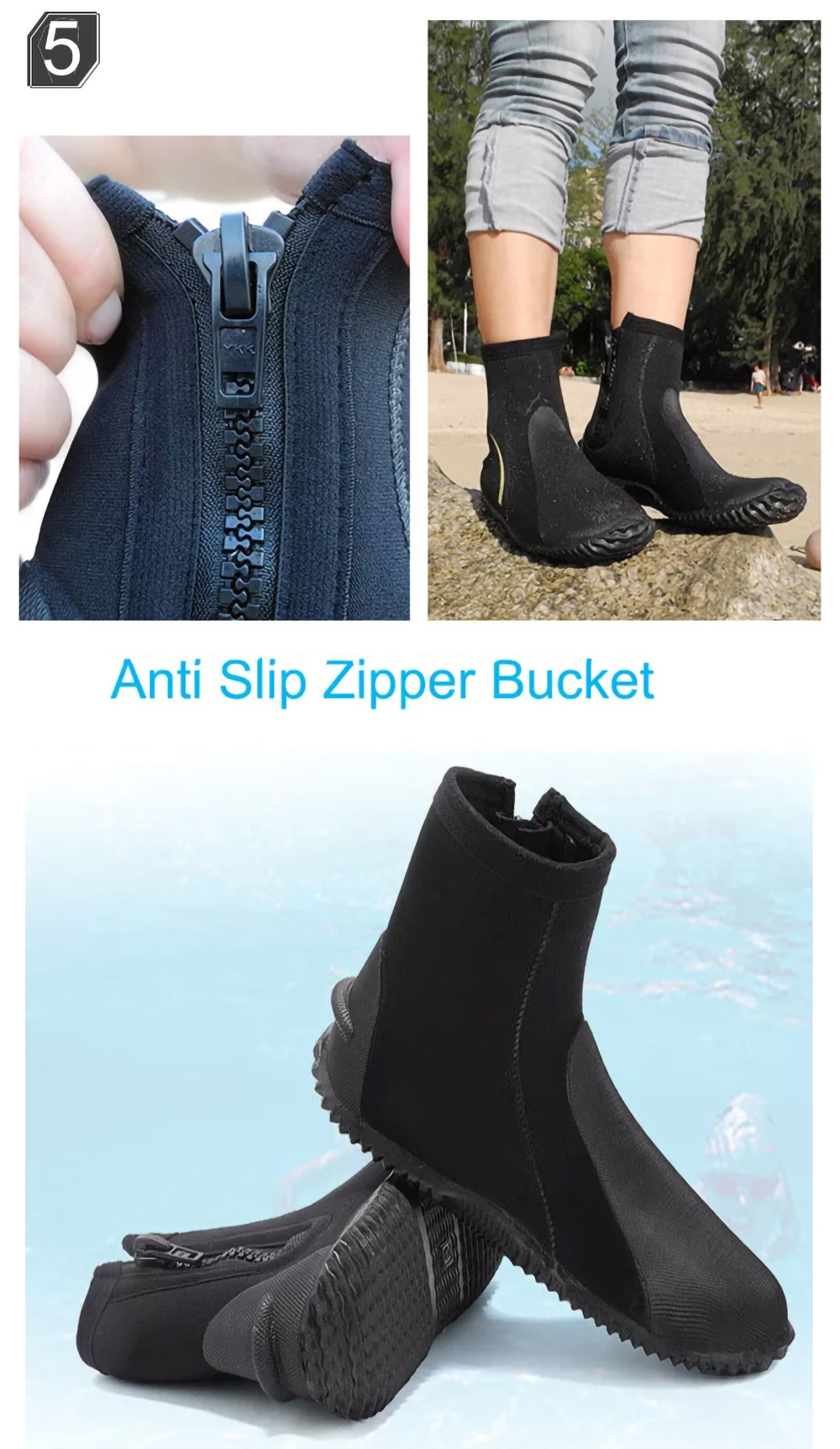 Anti-slip Hard Sole Diving Boots Shoes