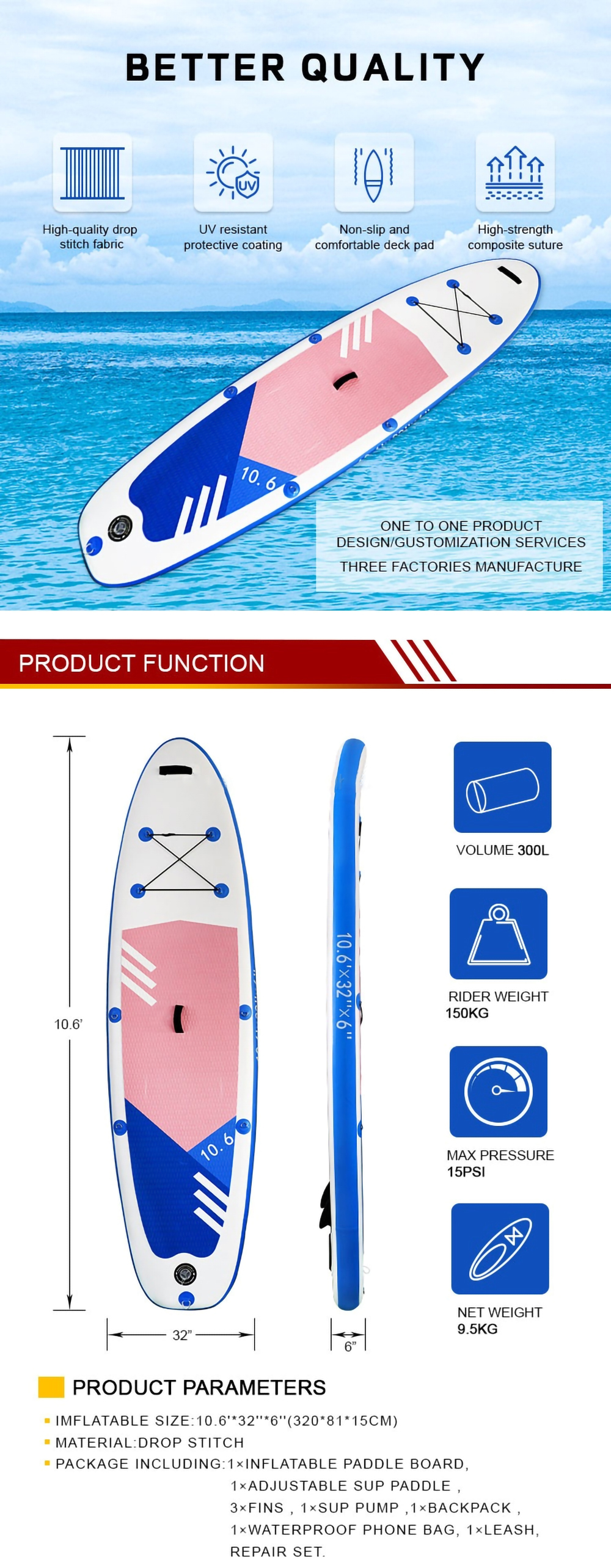 Custom Surfboard Manufacturers Wholesale Inflatable SUP