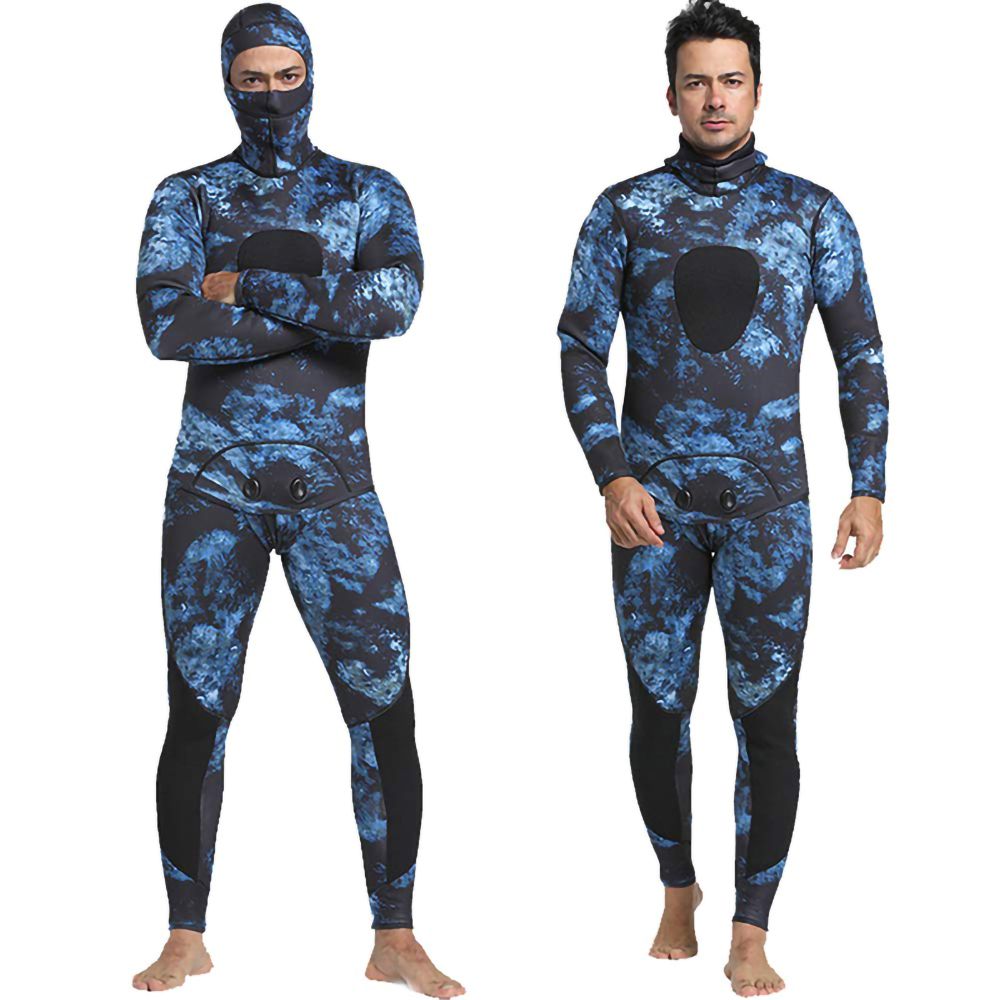 Open Cell Hooded Vest Pants Camo Spearfishing Wetsuit