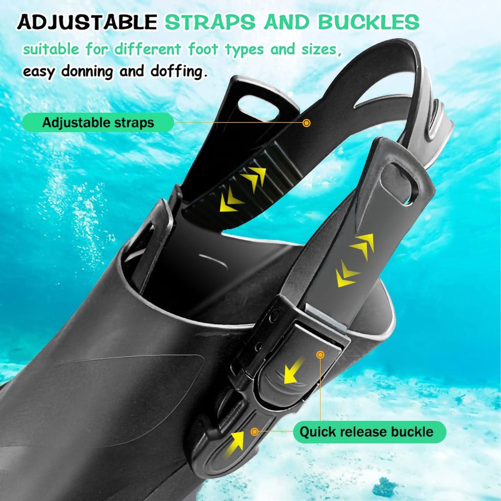 Quick Release Buckles Short Blade Diving Fins Flippers